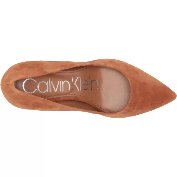 Calvin Klein Womens Gayle PumpCognac Suede 101