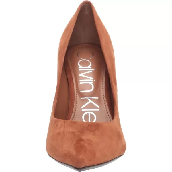 Calvin Klein Womens Gayle PumpCognac Suede 101