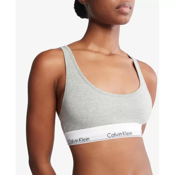 Calvin Klein Womens Modern Cotton Lightly Lined Scoopneck BraletteGrey Heather