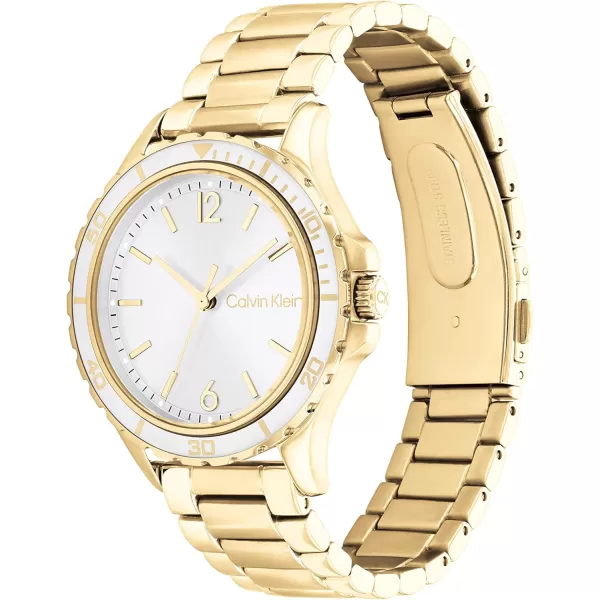 Calvin Klein Womens Quartz Watches Elegance and TimelessnessGoldWhite