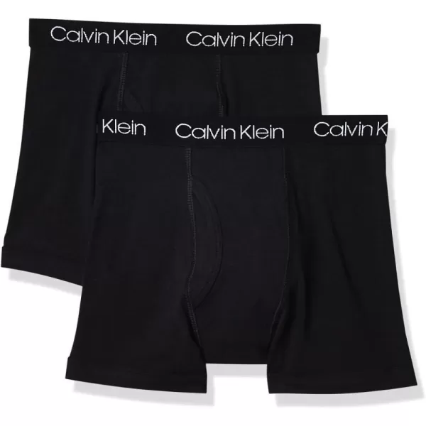 Calvin Klein Boys 2 Pack Boxer Briefs  Premium Cotton ComfortBlackBlack