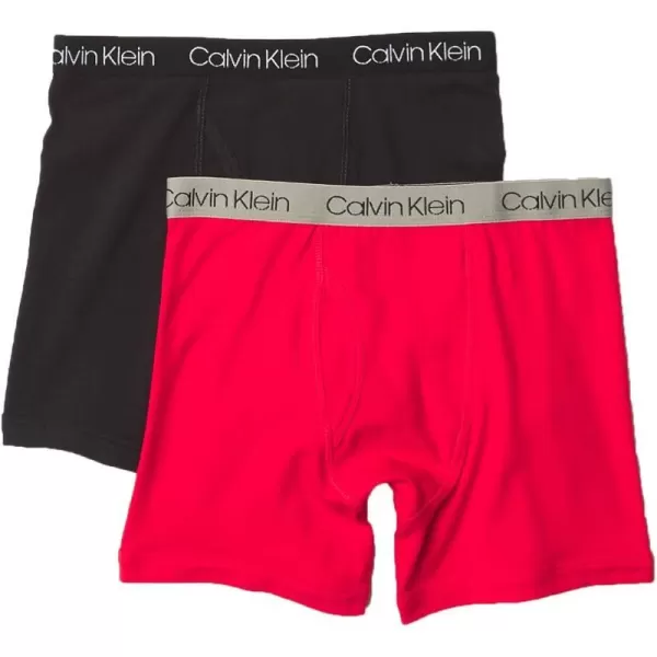 Calvin Klein Boys 2 Pack Boxer Briefs  Premium Cotton ComfortBlackLollipop