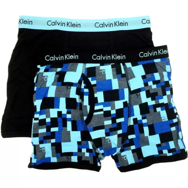 Calvin Klein Boys 2 Pack Boxer Briefs  Premium Cotton ComfortBlue Print