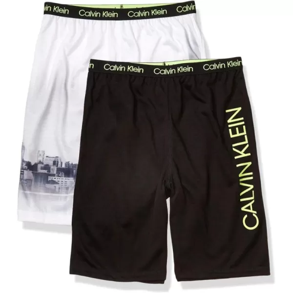 Calvin Klein Boys Little Lounge Pajama Shorts 2 PackCityBlack