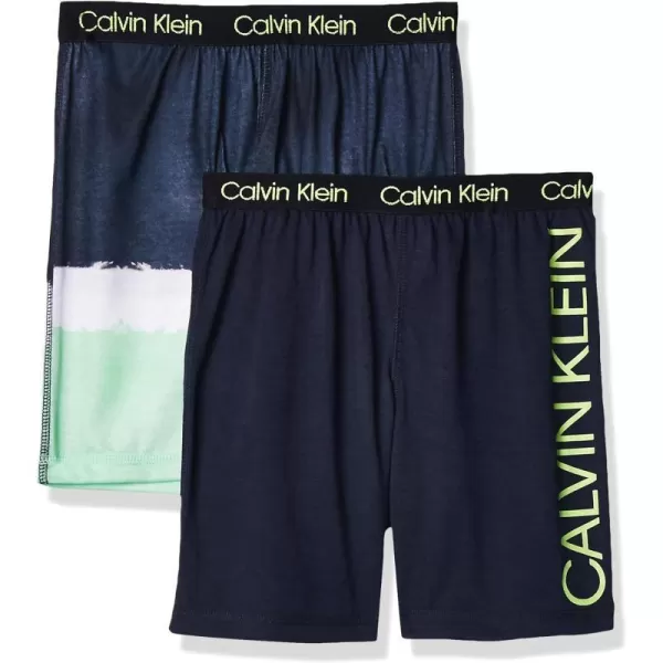 Calvin Klein Boys Little Lounge Pajama Shorts 2 PackDipdye  Black Iris