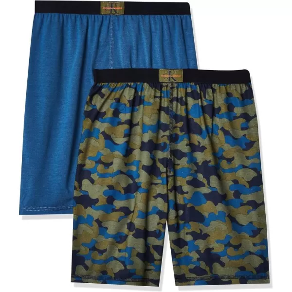 Calvin Klein Boys Little Lounge Pajama Shorts 2 PackGreenDark Blue