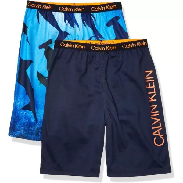 Calvin Klein Boys Little Lounge Pajama Shorts 2 PackSharksBlack