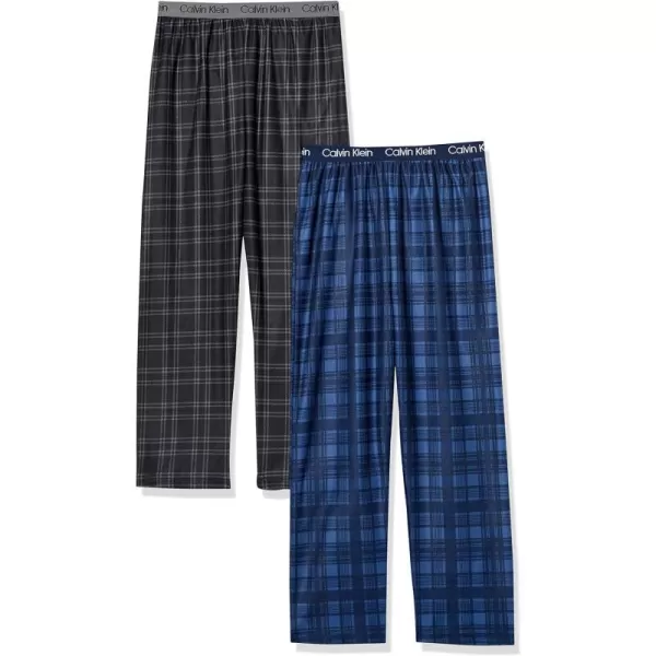 Calvin Klein Boys Little Sleepwear Super Soft Brushed Micro Pajama Pant 2 PackBlkwindBlumoun