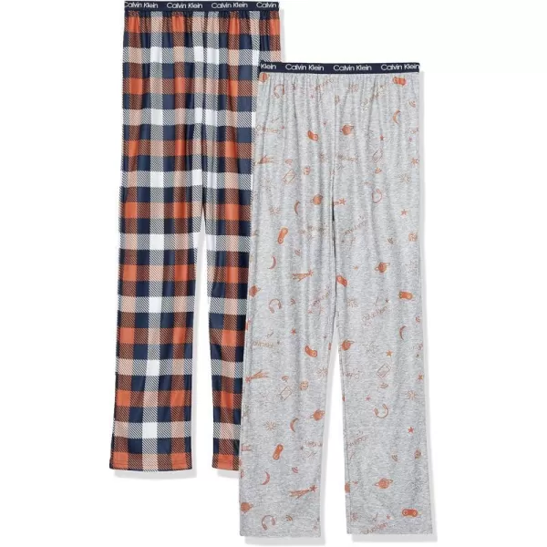 Calvin Klein Boys Little Sleepwear Super Soft Brushed Micro Pajama Pant 2 PackCk Statement