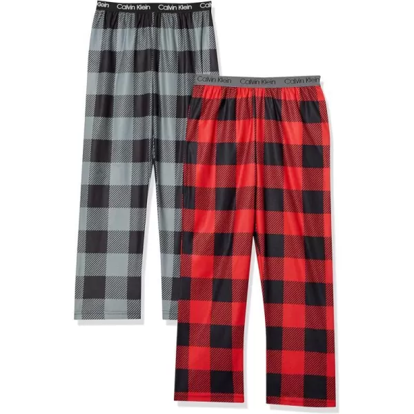 Calvin Klein Boys Little Sleepwear Super Soft Brushed Micro Pajama Pant 2 PackRedbuffBlkbuff