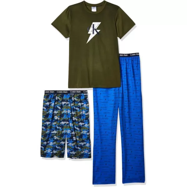 Calvin Klein Boys Sleepwear TShirt amp Pj Shorts amp Pajama Pant Sleep SetCk CamoLightening