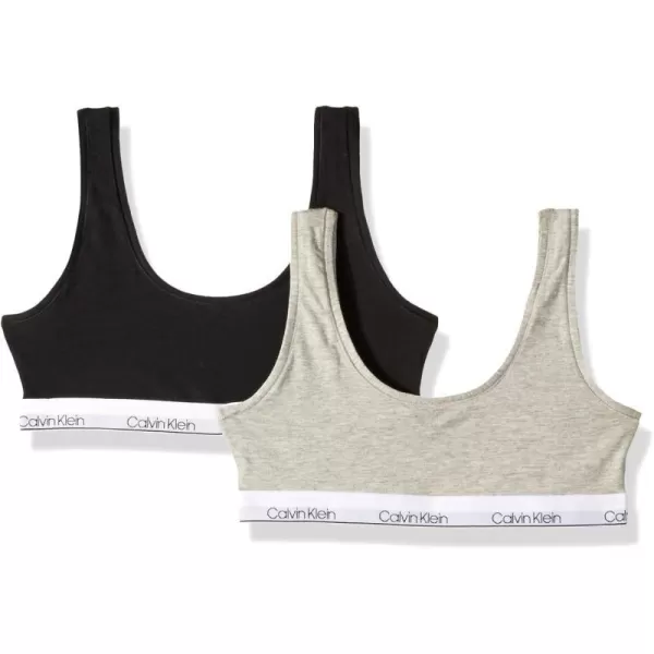 Calvin Klein Girls Modern Cotton Bralette Bra 2Pack2 PackgreyBlack