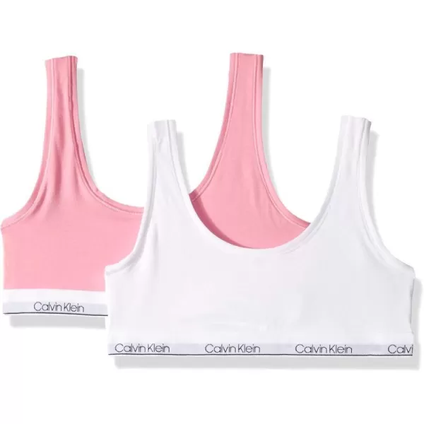 Calvin Klein Girls Modern Cotton Bralette Bra 2Pack2 Packlight PinkWhite