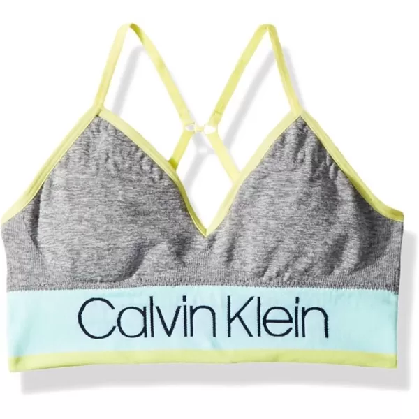 Calvin Klein Girls Seamless Long Line Wirefree Comfort Bralette BraLong Line  Ck Stripe Mint