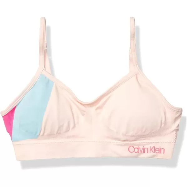 Calvin Klein Girls Seamless Wirefree Comfort Bralette BraCrystal Pink Stripe