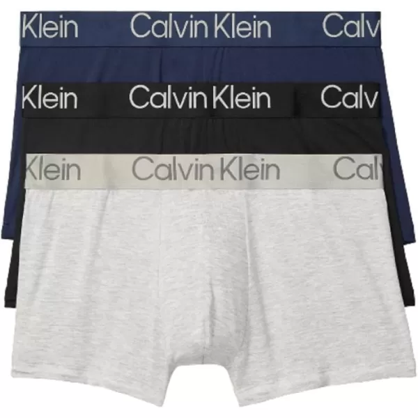 Calvin Klein Mens Ultra Soft Modern Modal TrunkBlack  Blue Shadow  Grey Heather