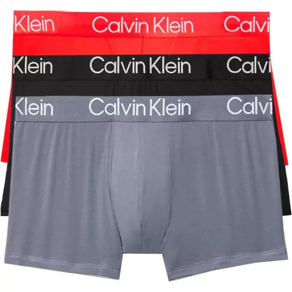 Calvin Klein Mens Ultra Soft Modern Modal TrunkFlint StoneBlackRouge