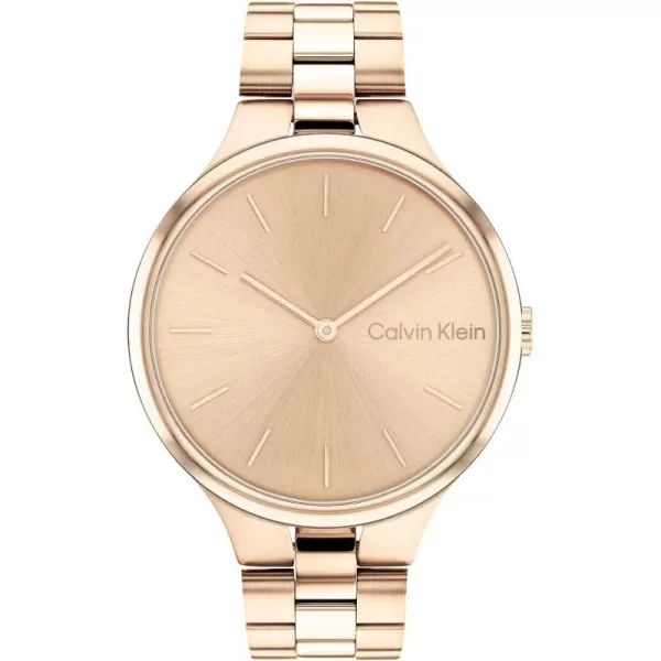 Calvin Klein Unisex Quartz Watch Sleek SimplicityCarnation Gold 38