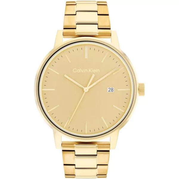 Calvin Klein Unisex Quartz Watch Sleek SimplicityGold 43