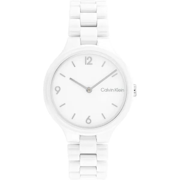 Calvin Klein Unisex Quartz Watch Sleek SimplicityWhite 32