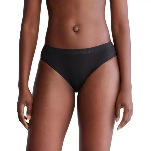 Calvin Klein Womens Bonded Flex Seamless 3Pack Mid Rise BikiniBlack Black Black