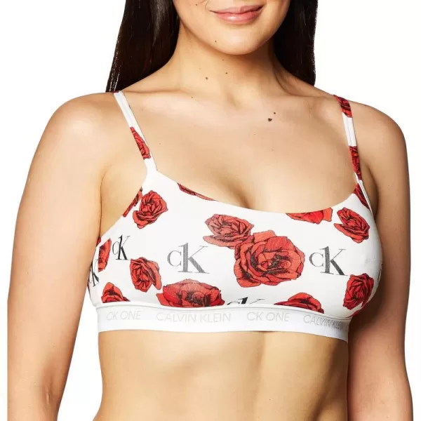 Calvin Klein Womens CK One Cotton Unlined BraletteCharming Roses Print