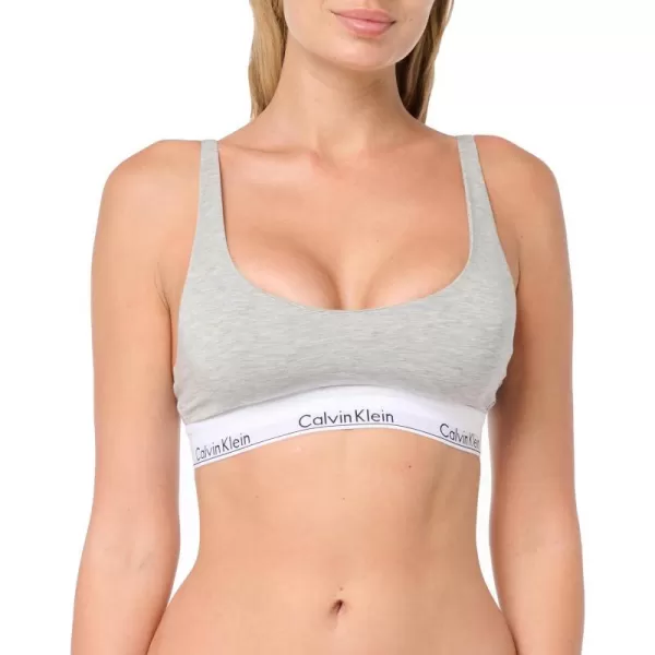 Calvin Klein Womens Modern Cotton Lightly Lined Scoopneck BraletteGrey Heather