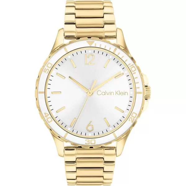 Calvin Klein Womens Quartz Watches Elegance and TimelessnessGoldWhite