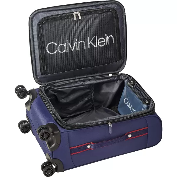 Calvin Klein Flare Softside Spinner Luggage NavyRed 21 Inch21 Inch NavyRed