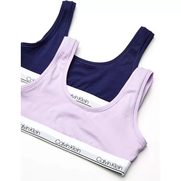 Calvin Klein Girls Little Bralette 2 PackCk Lilac Purple Symphony Blue