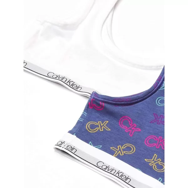 Calvin Klein Girls Little Bralette 2 PackWhiteCk Logo