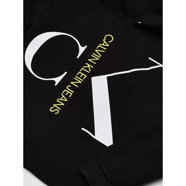 Calvin Klein Girls Logo Sweatshirt Pullover Fleece Hoodie Comfortable amp Straight HemAnthracite Blowup