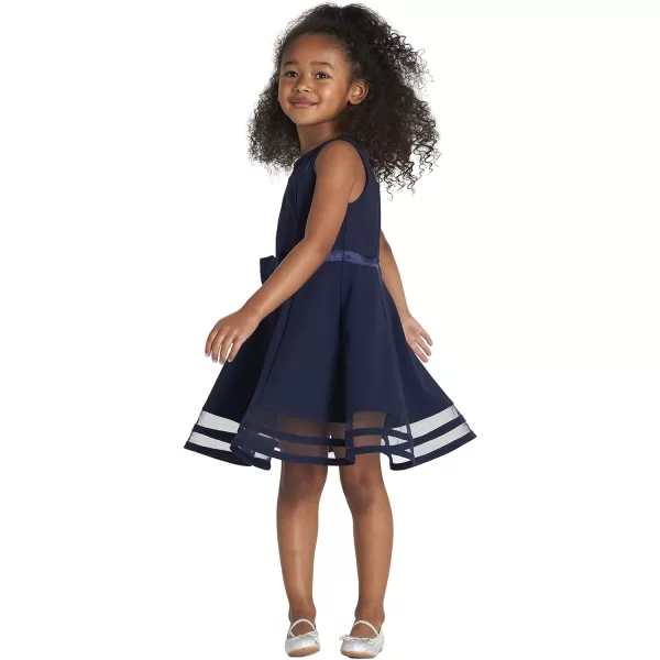 Calvin Klein Girls Sleeveless Party Dress Fit and Flare Silhouette Round Neckline amp Back Zip ClosureNavy