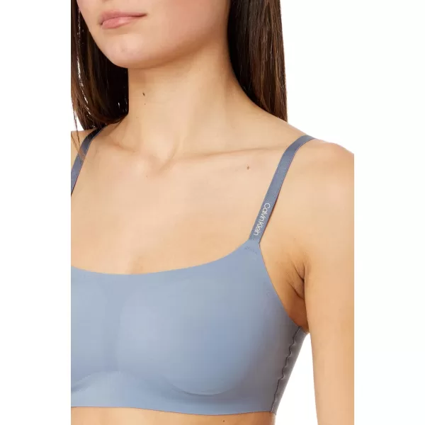 Calvin Klein Womens Invisibles Comfort Seamless Adjustable Skinny Strap Bralette BraFlint Stone