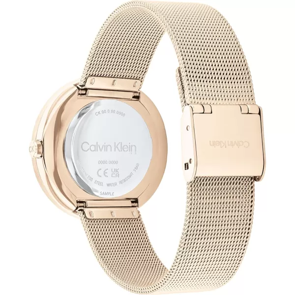 Calvin Klein Womens Quartz Watches Feminine FinesseBlackCarnation Gold