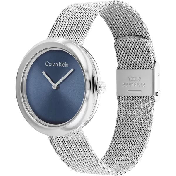 Calvin Klein Womens Quartz Watches Feminine FinesseBlueSilver