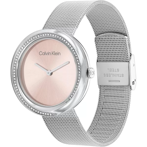 Calvin Klein Womens Quartz Watches Feminine FinesseBlushSilver