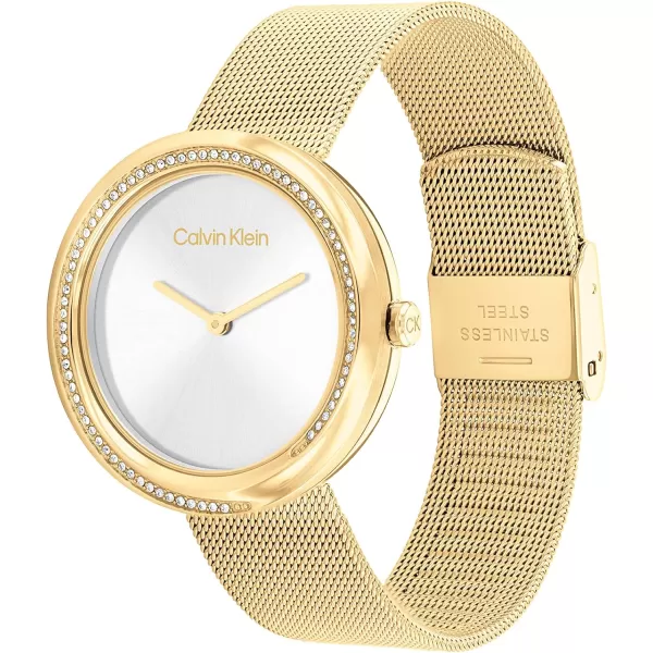 Calvin Klein Womens Quartz Watches Feminine FinesseSilver White