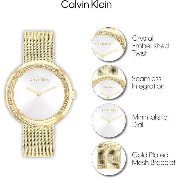 Calvin Klein Womens Quartz Watches Feminine FinesseSilver White