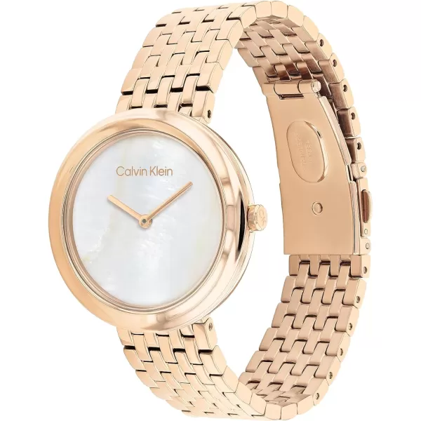 Calvin Klein Womens Quartz Watches Feminine FinesseWhite Mother of PearlCarnation