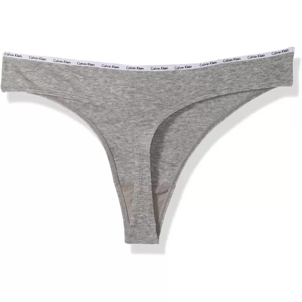 Calvin Klein Womens Signature Cotton Logo Stretch Thong Panties Multipack2 Black2 White1 Grey Heather