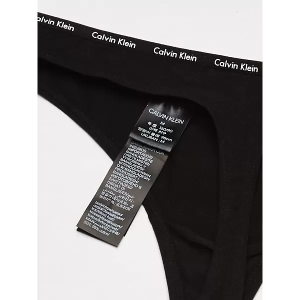 Calvin Klein Womens Signature Cotton Logo Stretch Thong Panties MultipackWhiteBlackGrey HeatherTemperPolarity