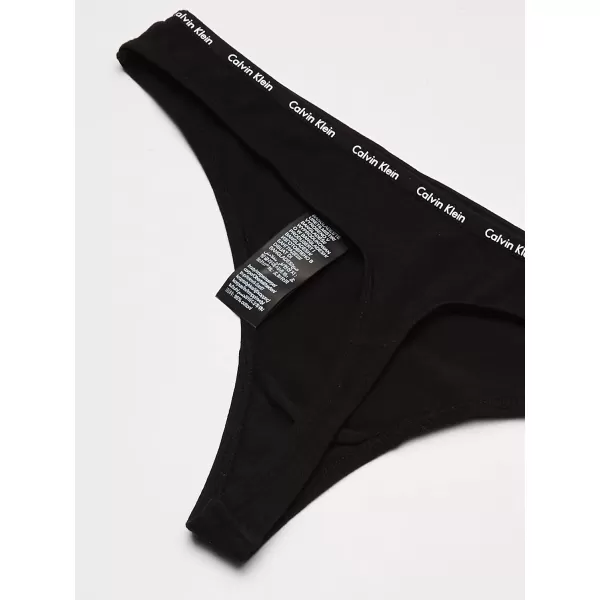 Calvin Klein Womens Signature Cotton Logo Stretch Thong Panties MultipackWhiteBlackGrey HeatherTemperPolarity