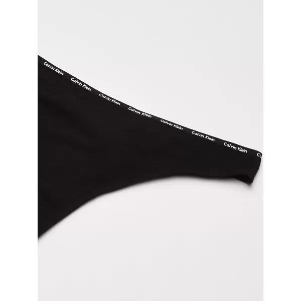 Calvin Klein Womens Signature Cotton Logo Stretch Thong Panties MultipackWhiteBlackGrey HeatherTemperPolarity