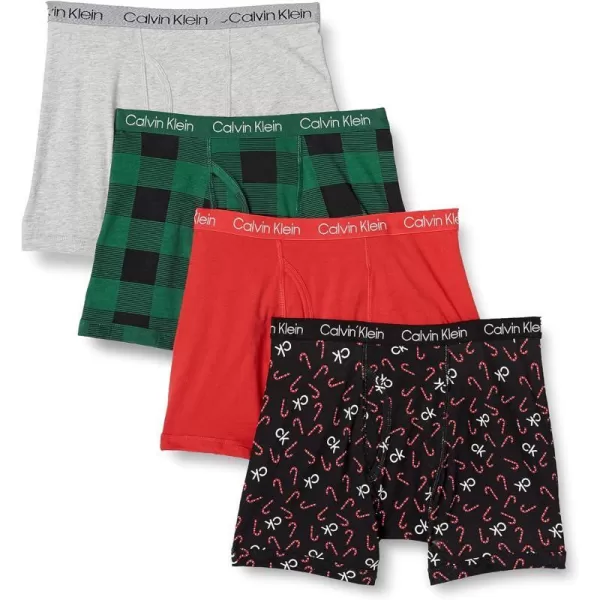 Calvin Klein Boys Underwear 4 Pack Boxer Brief Value PackCandy ConePlaid