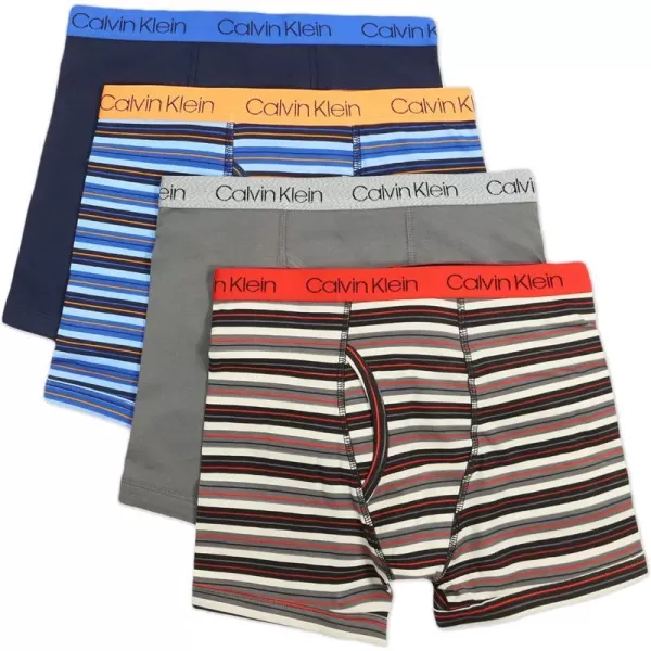 Calvin Klein Boys Underwear 4 Pack Boxer Brief Value PackCool StripeBlack Stripe