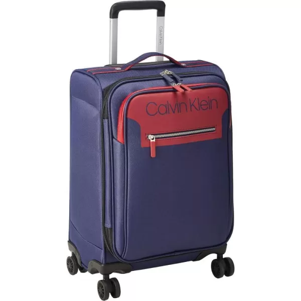 Calvin Klein Flare Softside Spinner Luggage NavyRed 21 Inch21 Inch NavyRed