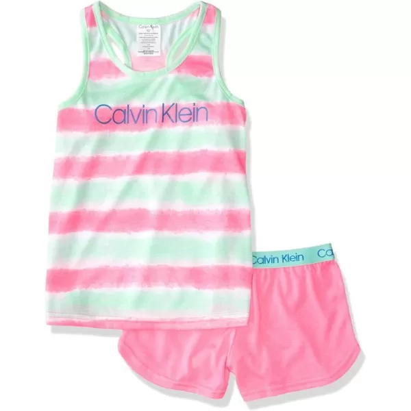 Calvin Klein Girls 2Piece Cute Tank Top and Cozy Bottom Short Pajama SetPop Tie Dye