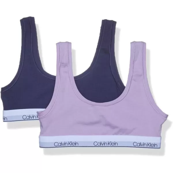 Calvin Klein Girls Little Bralette 2 PackCk Lilac Purple Symphony Blue