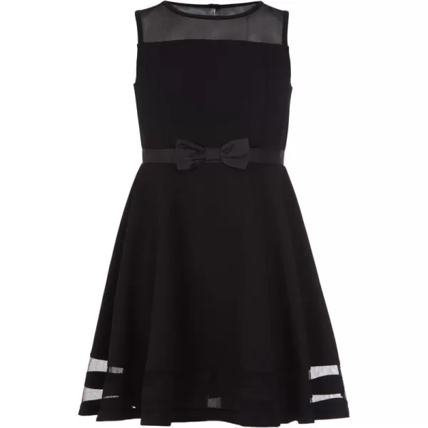 Calvin Klein Girls Sleeveless Party Dress Fit and Flare Silhouette Round Neckline amp Back Zip ClosureBlack